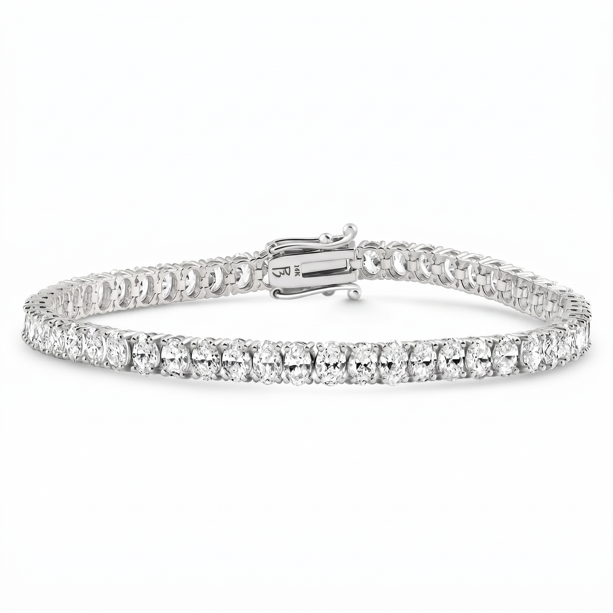 10Ct Oval Diamond Tennis Bracelet 14k Gold 7" Lab Grown