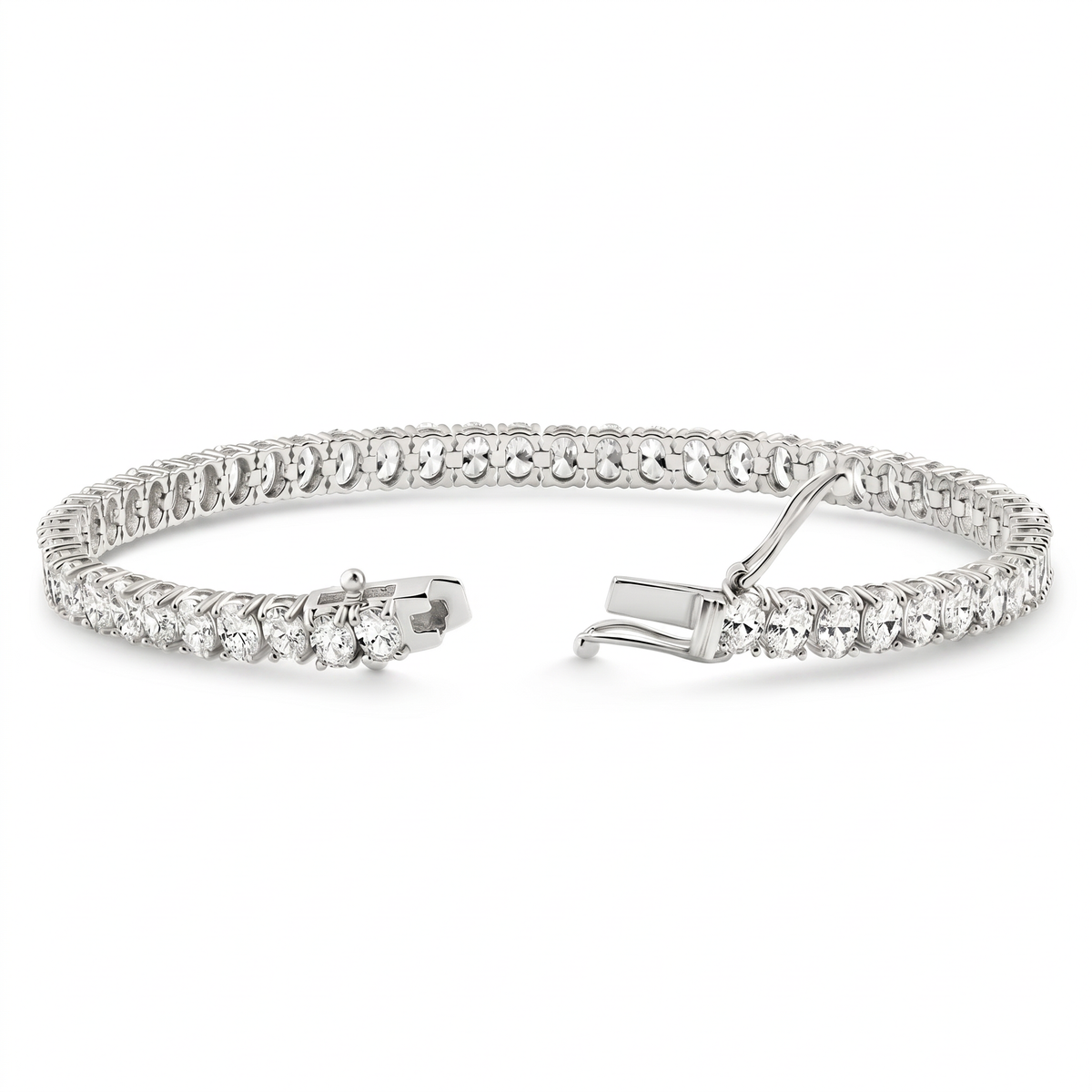 10Ct Oval Diamond Tennis Bracelet 14k Gold 7" Lab Grown