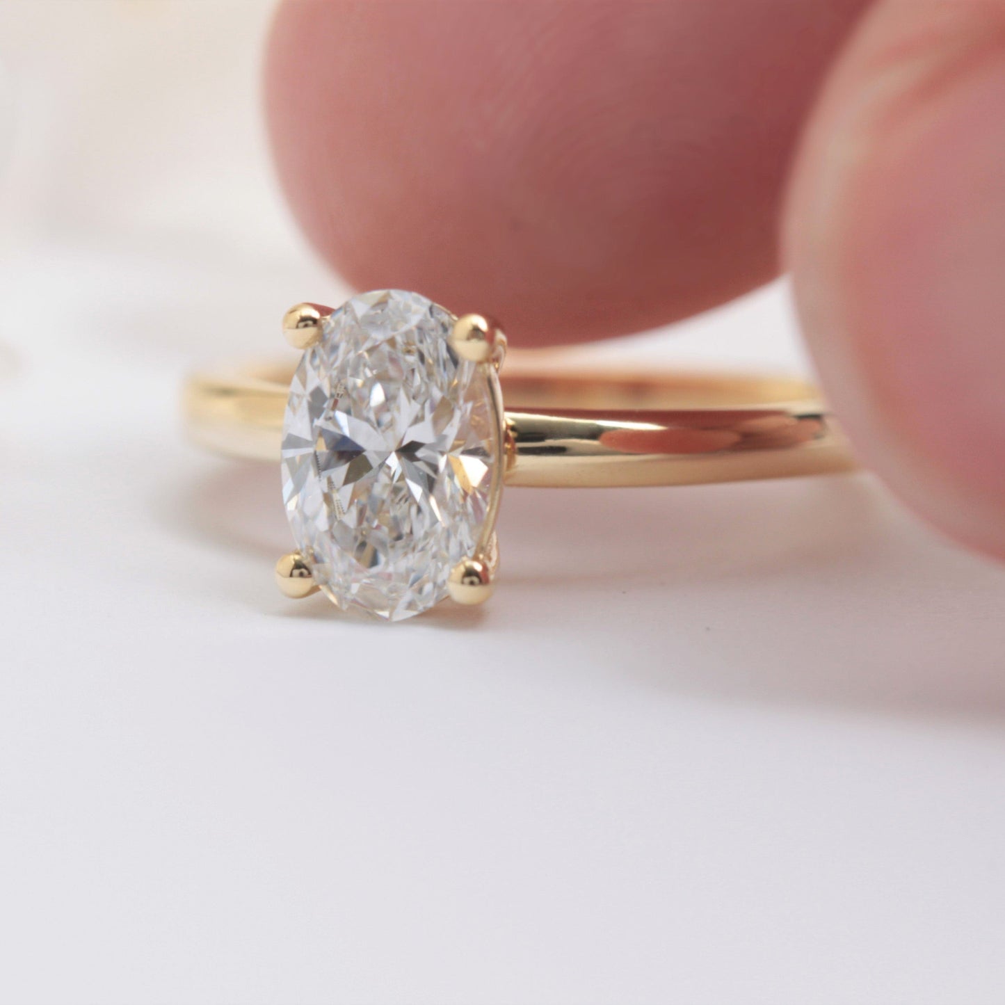 Oval Solitaire Lab Diamond Engagement Ring
