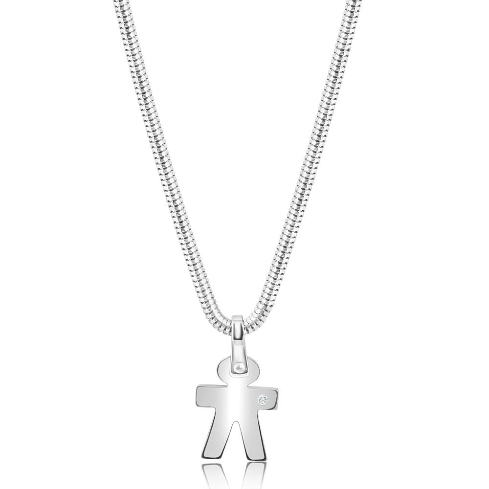 Men's Steel Single Tone Man 16.5mm Pendant Flexible Snake Chain 21" Necklace