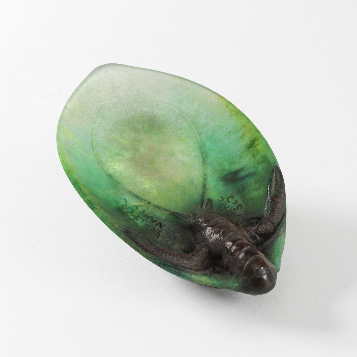 Amalric Walter and Henri Bergé "Langouste" Pâte de Verre Vide-Poche Glass Dish