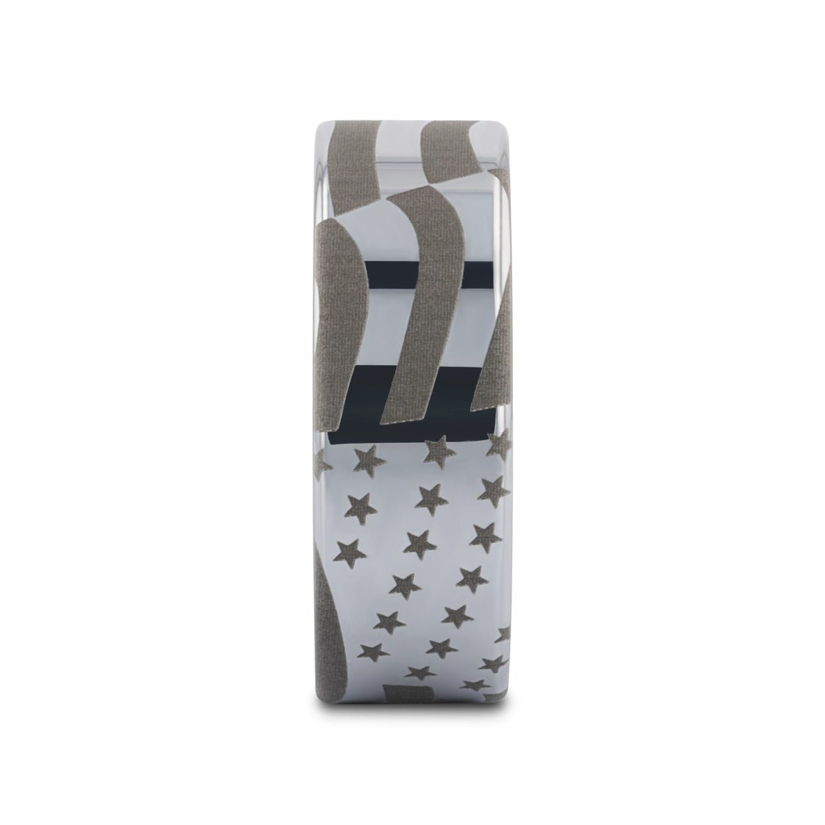 PATRIOT | U.S. Flag Engraved Tungsten Ring, Flat Pipe Cut