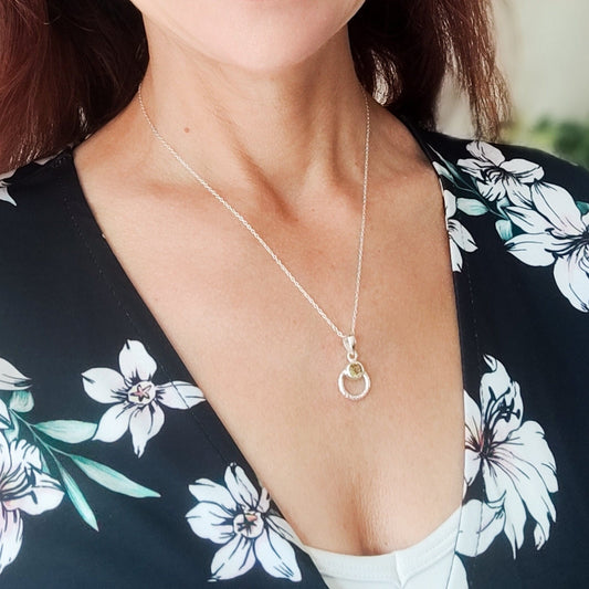 Peridot Gemstone Pendant | Hoop | 16th Anniversary | Sterling Silver