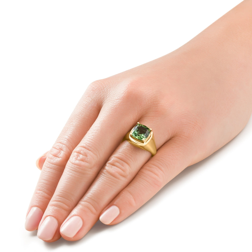 Ansley Peridot 4Ct Ring 14k Yellow Gold