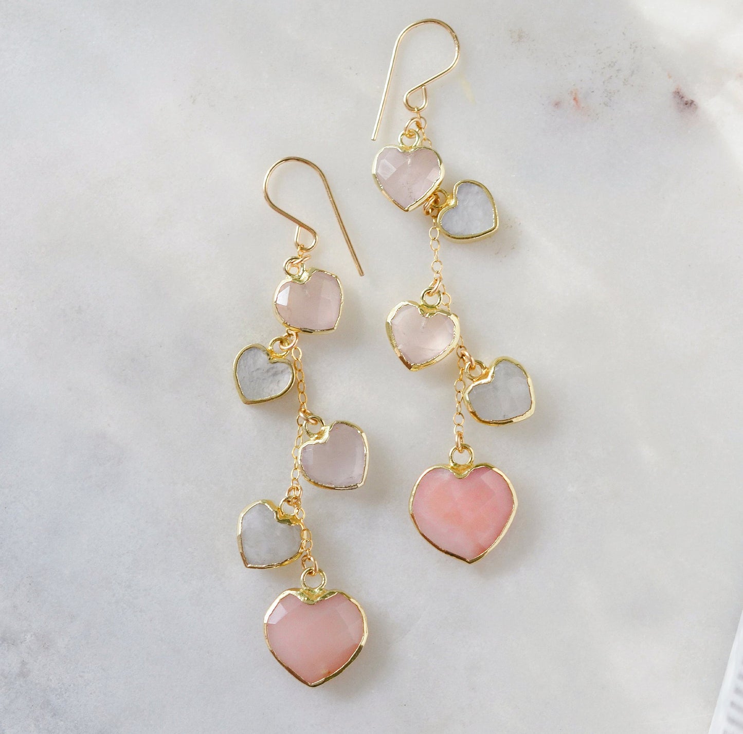 Juliet Earrings: Pink Hearts