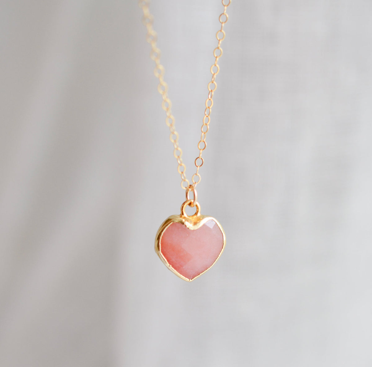 Heart Pendant: Pink Opal