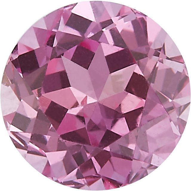 Round Cut Lab Created Pink Sapphire Gemstone