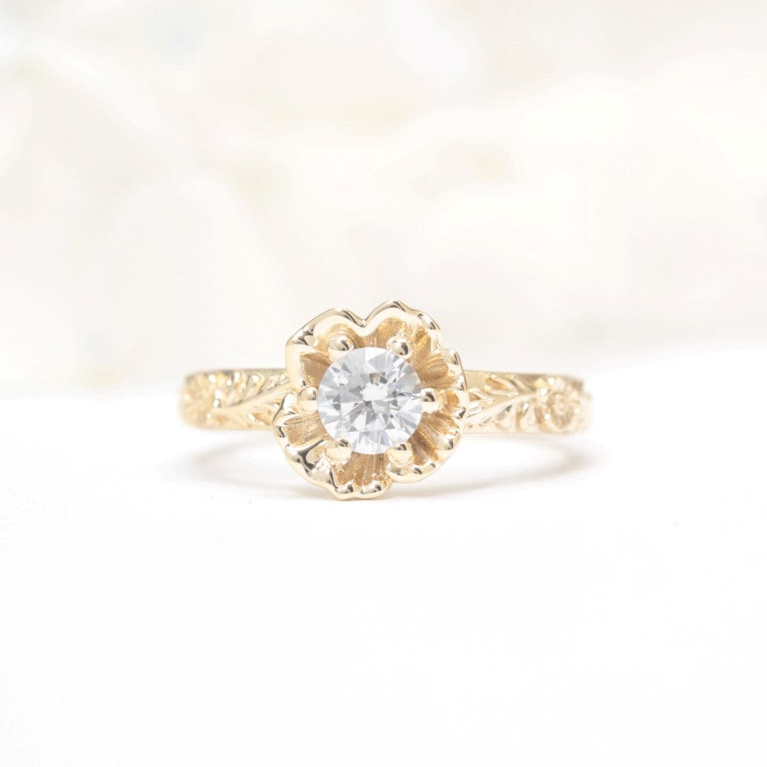 Poppy Flower Engagement Ring