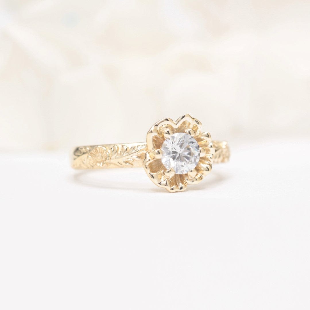 Poppy Flower Engagement Ring