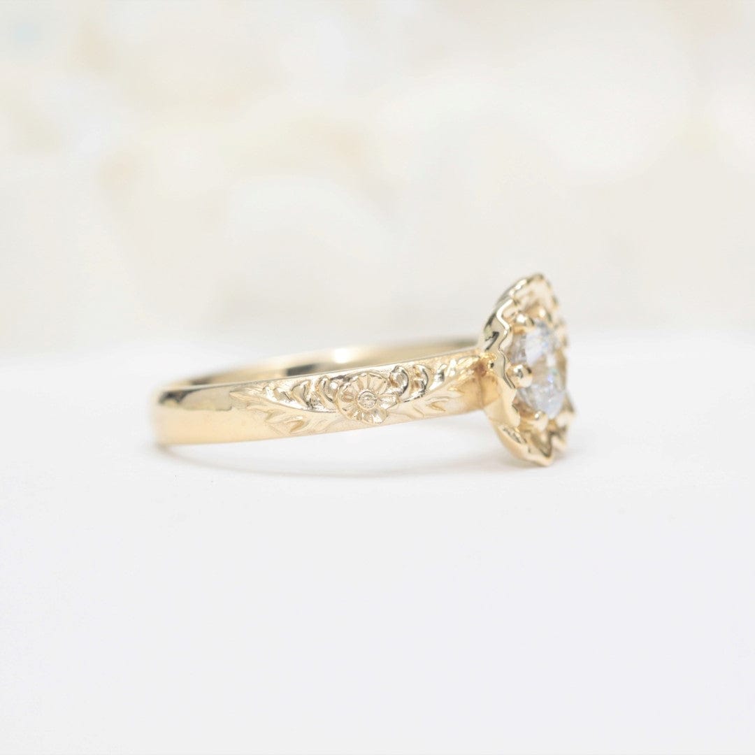 Poppy Flower Engagement Ring