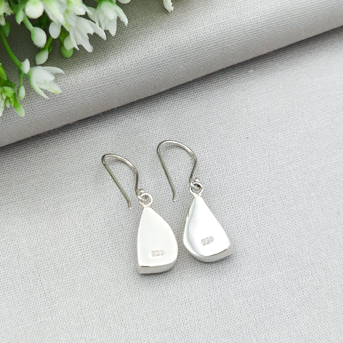 Preseli Bluestone Earrings | Stonehenge Stone with Ear Wire | Welsh Gift | Sterling Silver