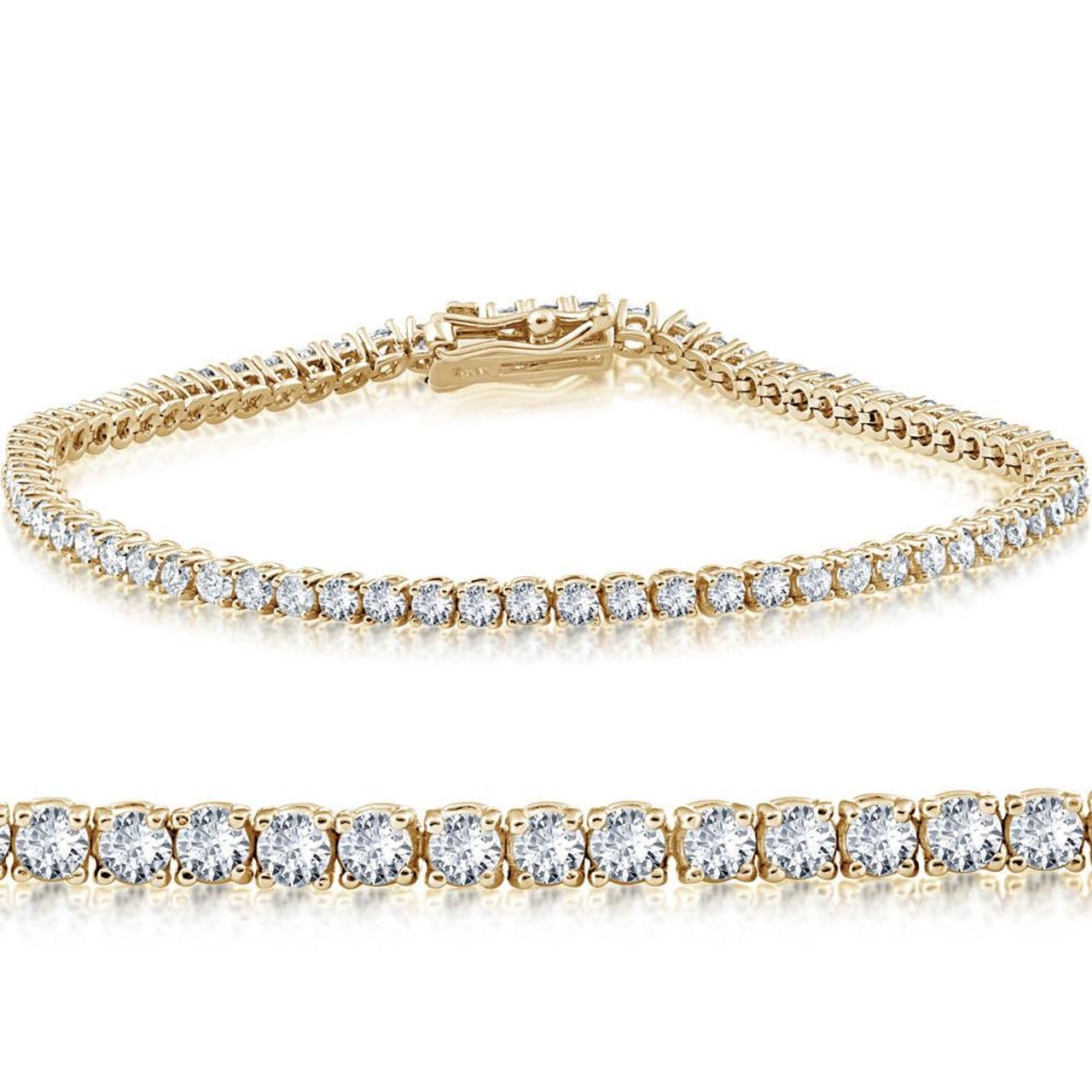 5Ct Diamond Tennis Bracelet 14k Gold Lab Grown 7"