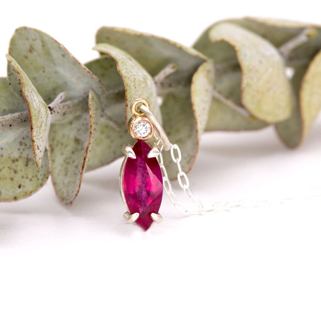 Marquise Shape Lab Created Faceted Loose Ruby Gemstone