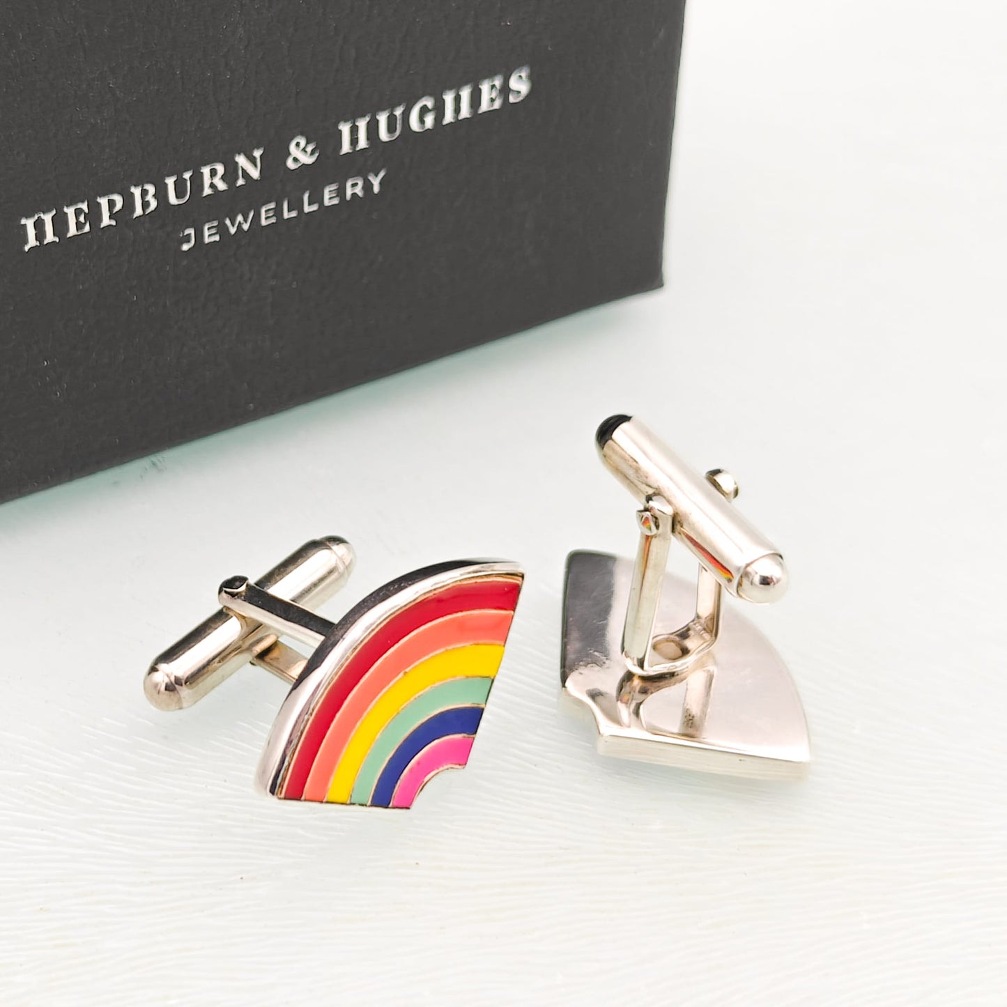 Rainbow Pride Cufflinks in Sterling Silver | LGBTQ+ Wedding & Anniversary Gift
