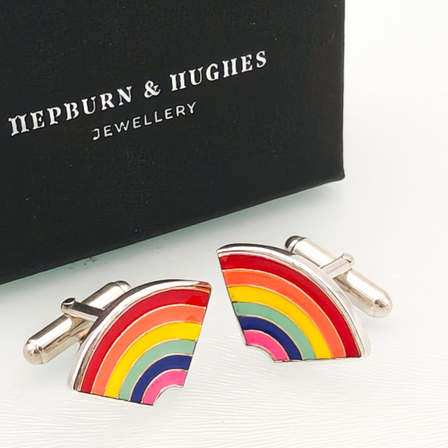 Rainbow Pride Cufflinks in Sterling Silver | LGBTQ+ Wedding & Anniversary Gift