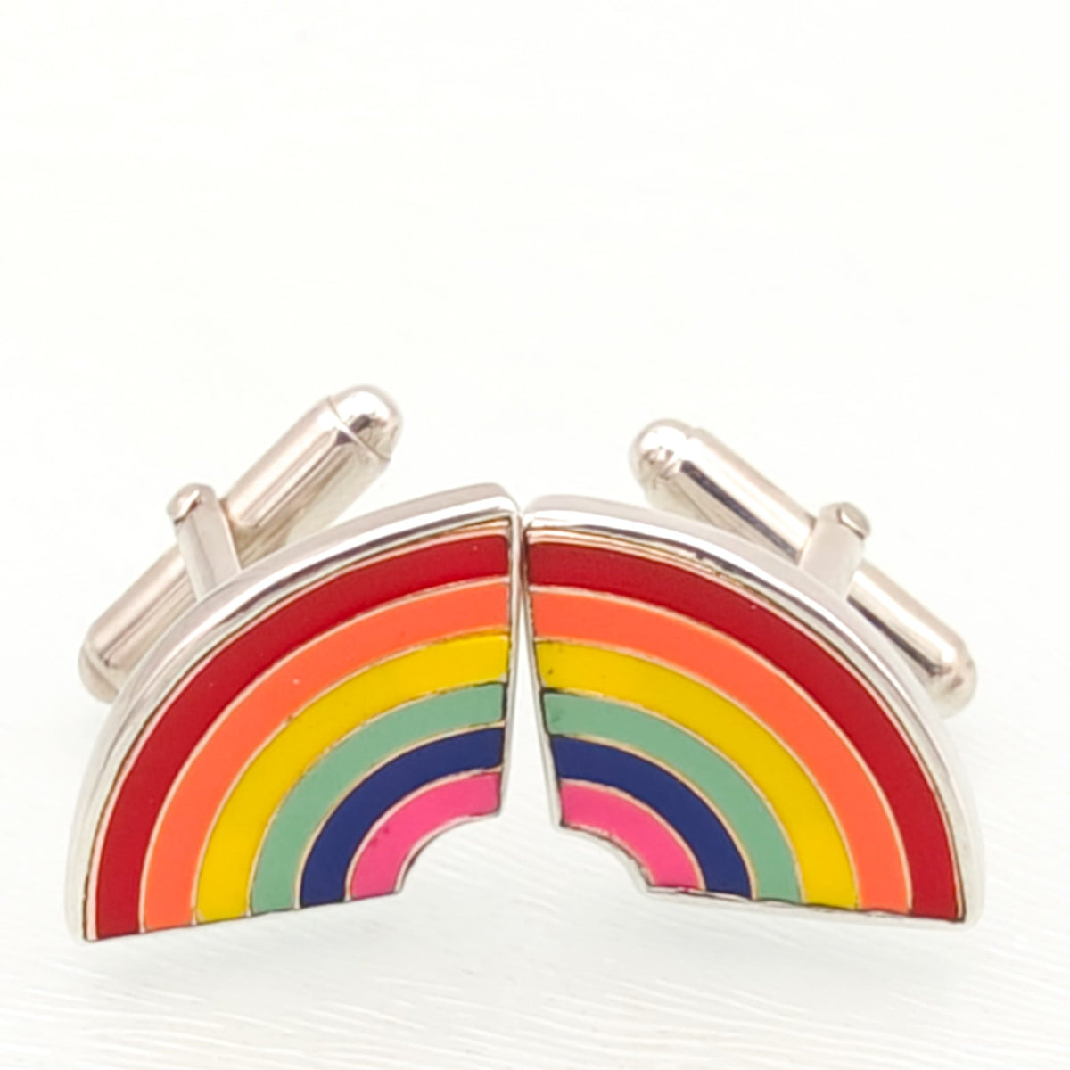 Rainbow Pride Cufflinks in Sterling Silver | LGBTQ+ Wedding & Anniversary Gift