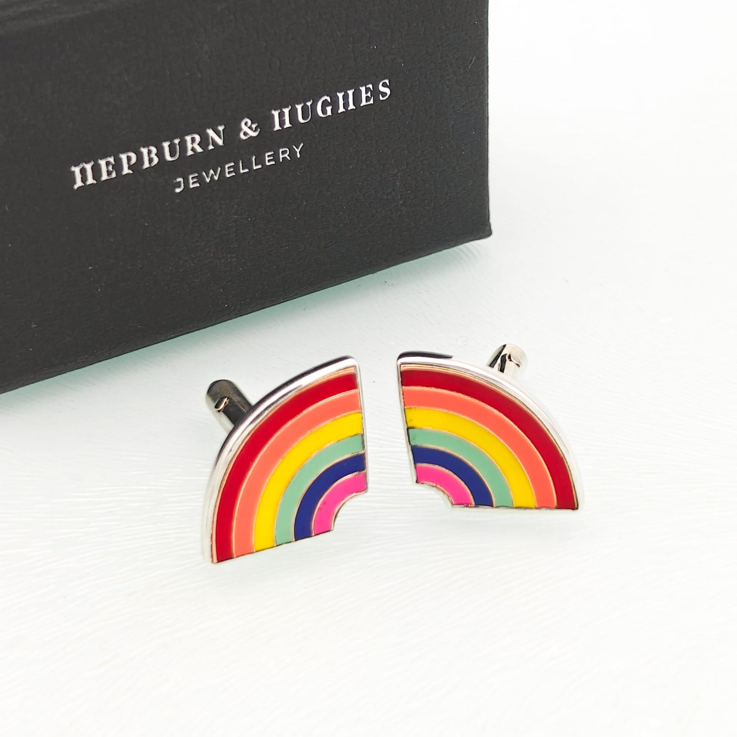 Rainbow Pride Cufflinks in Sterling Silver | LGBTQ+ Wedding & Anniversary Gift