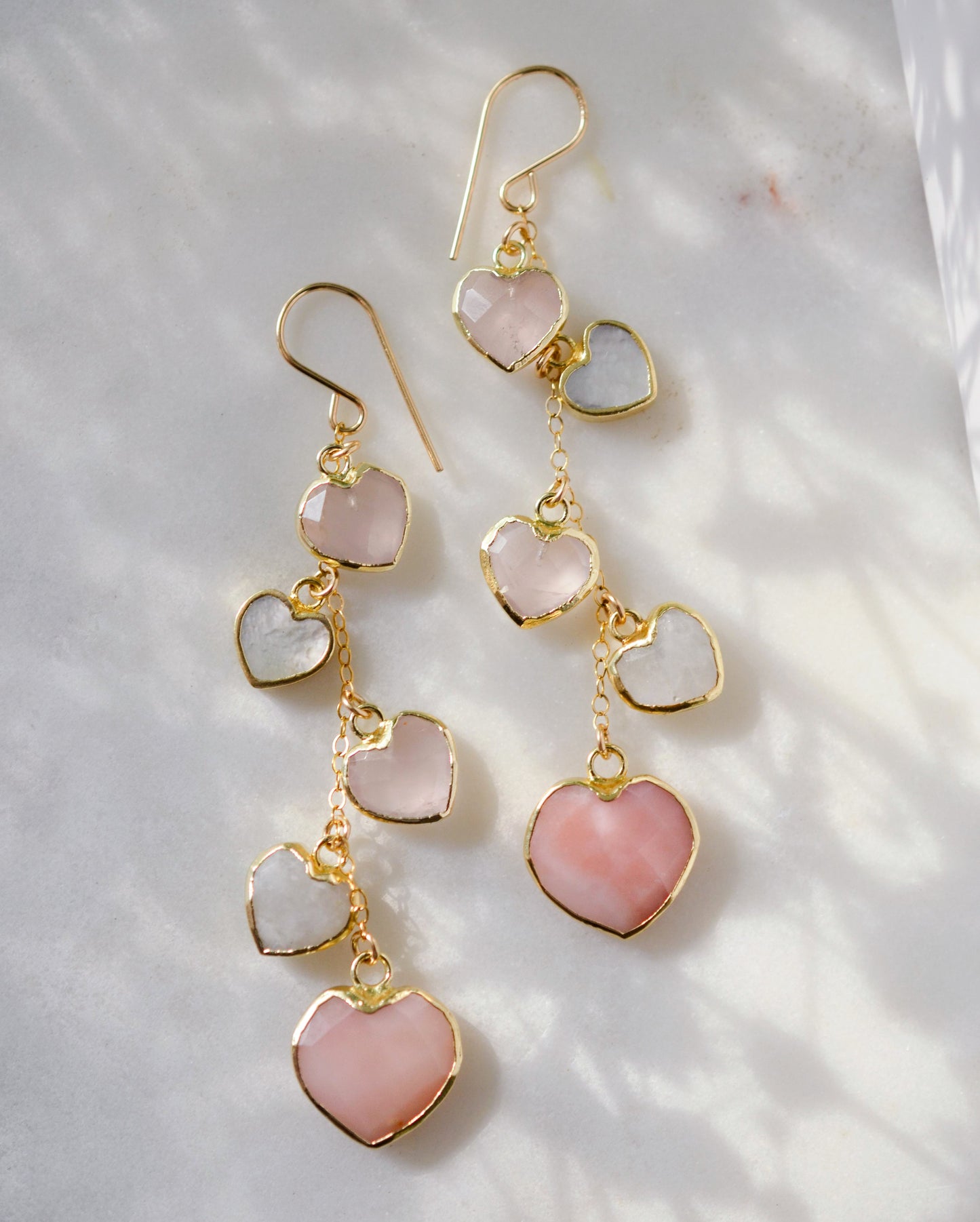 Juliet Earrings: Pink Hearts