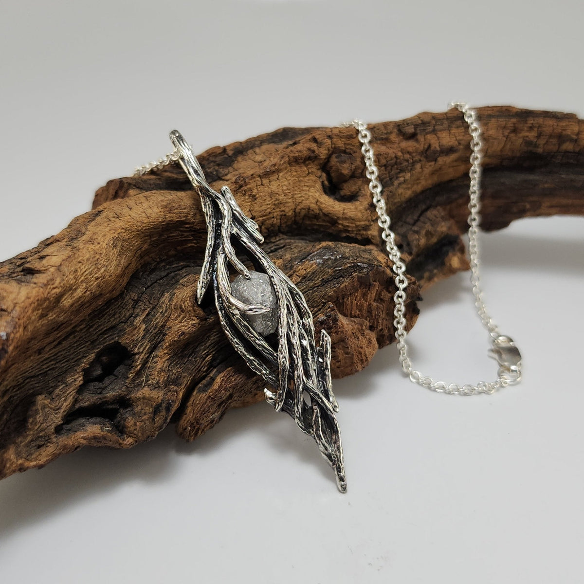 Rough Diamond Hand-sculpted Pendant