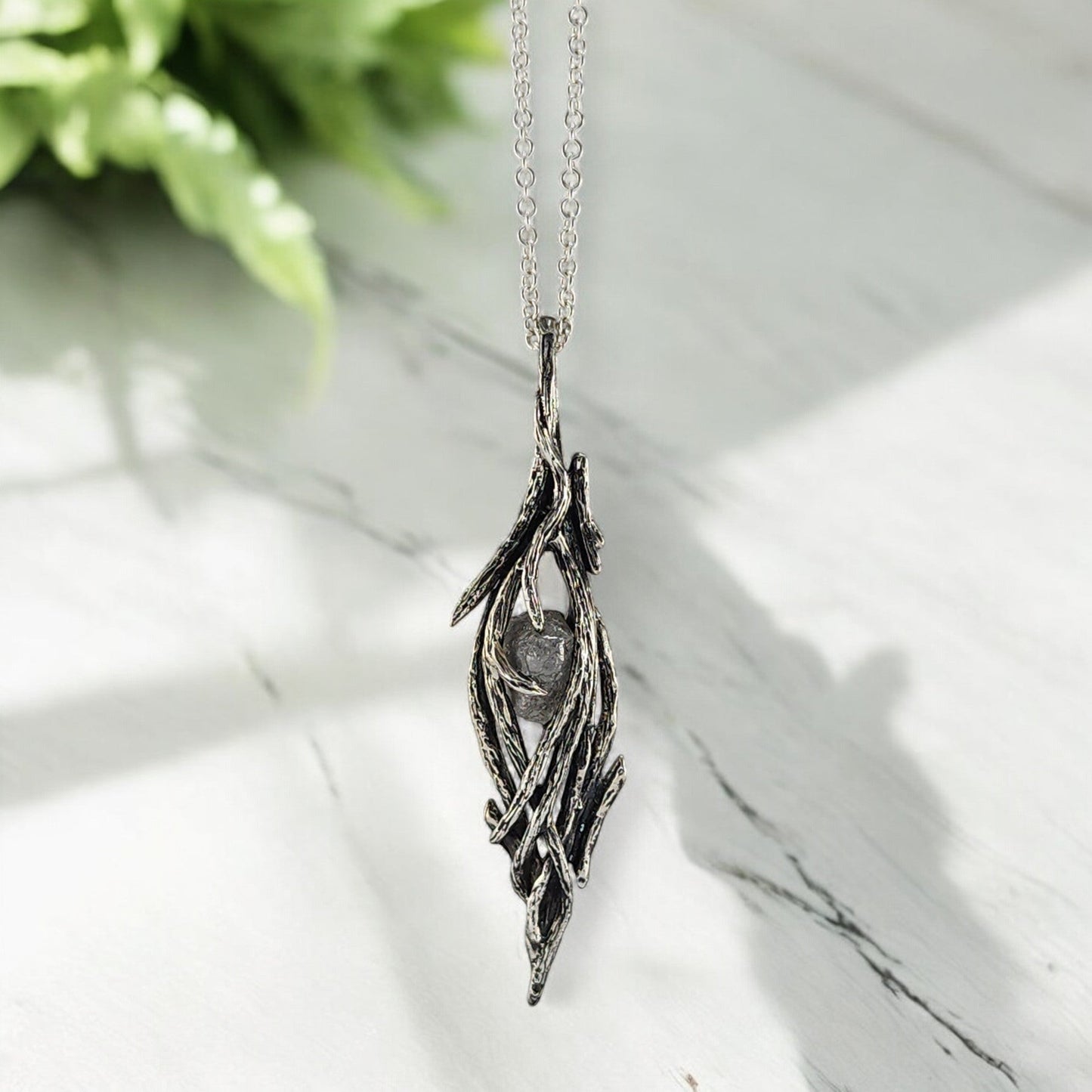 Rough Diamond Hand-sculpted Pendant