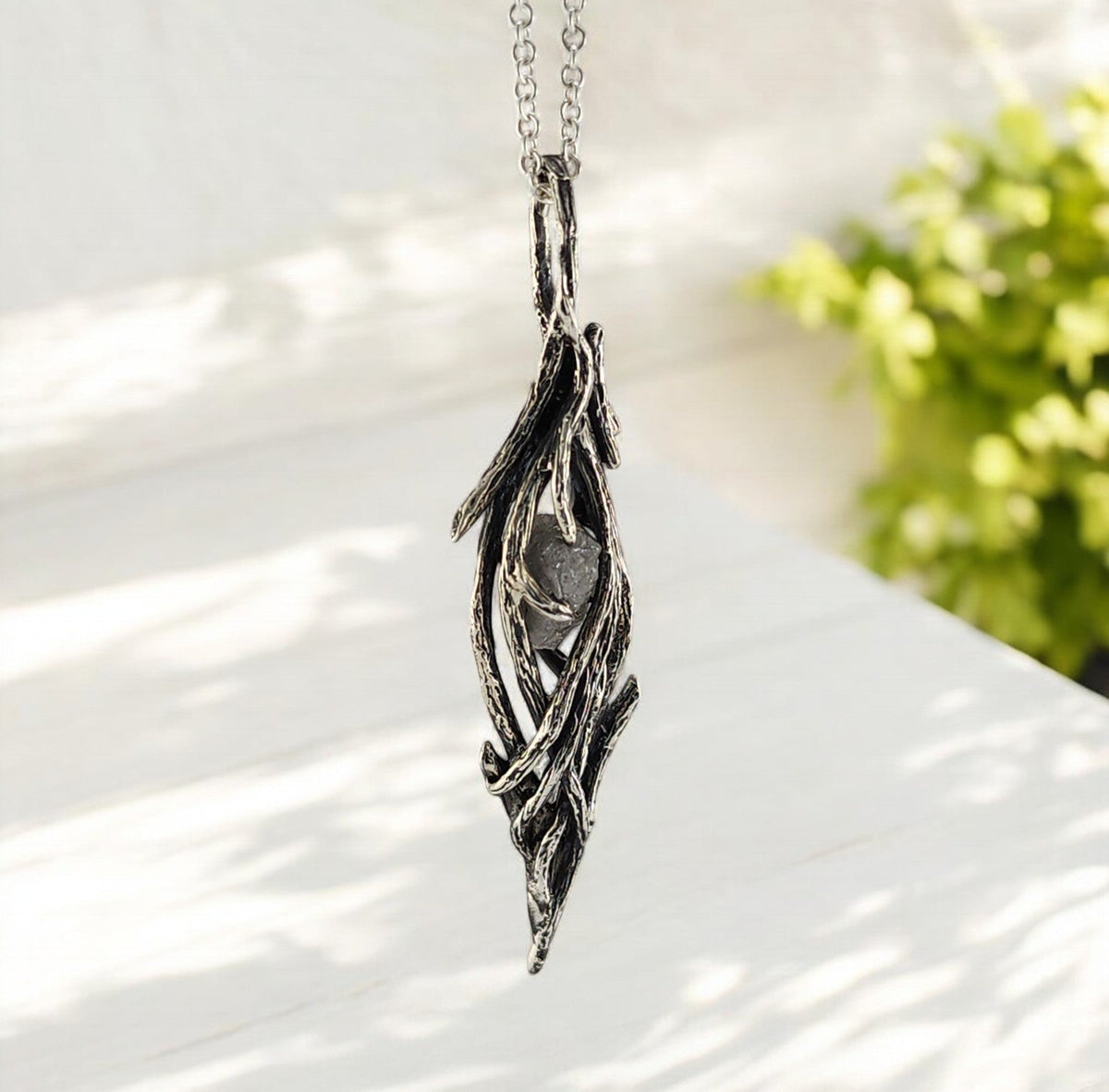 Rough Diamond Hand-sculpted Pendant