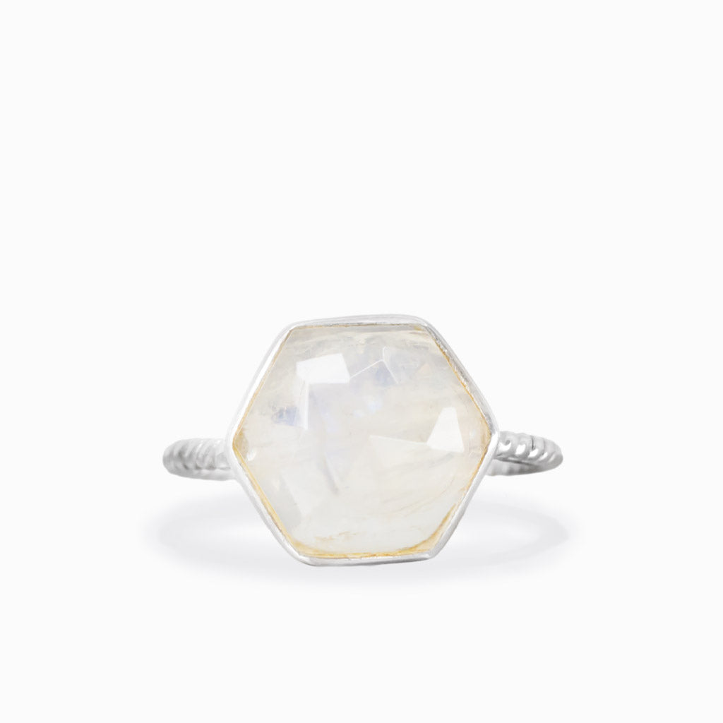 Rainbow Moonstone Ring