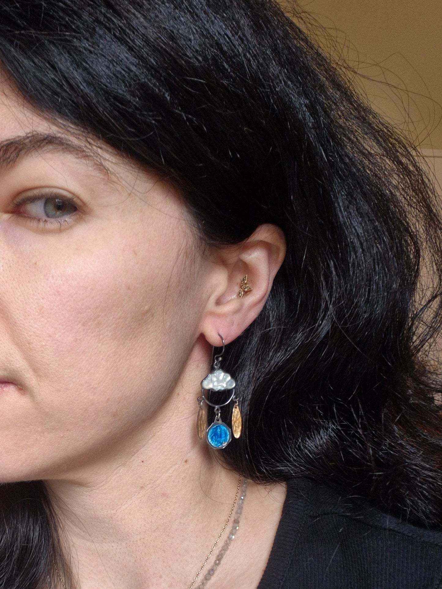Virgin Mary Cloud Talisman Earrings