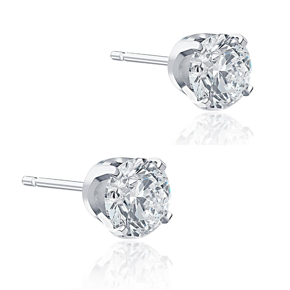 Certified 1Ct TW Round Diamond Studs 14k Gold Lab Grown Earrings