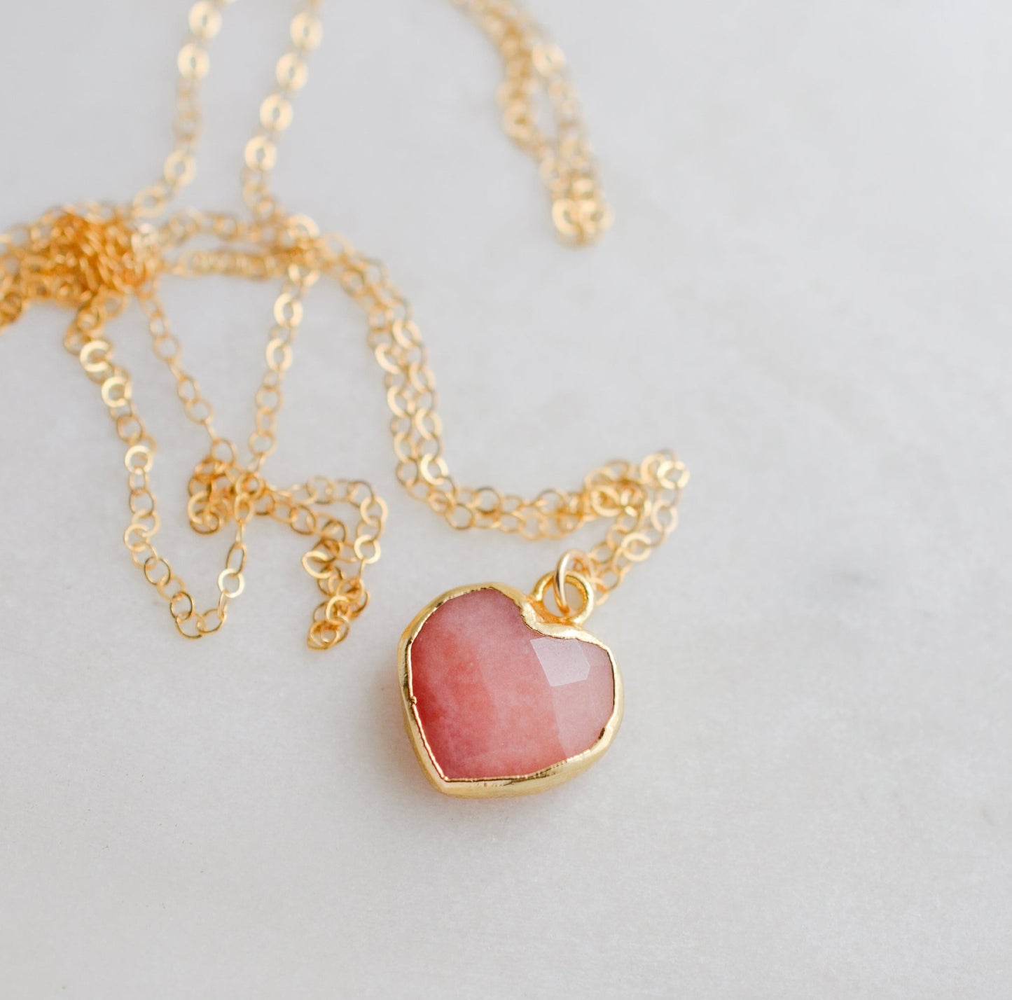 Heart Pendant: Pink Opal