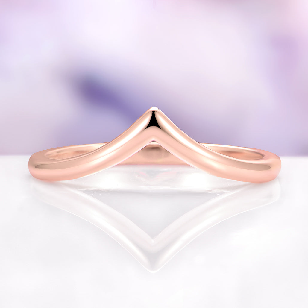 Emerie Marquise Moissanite Engagement Ring Set in Solid 14K Rose Gold