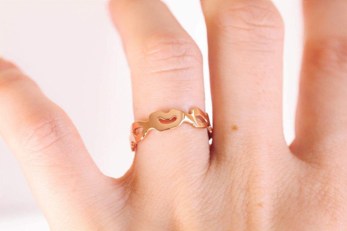 14k Gold Monstera Leaf Wedding Band