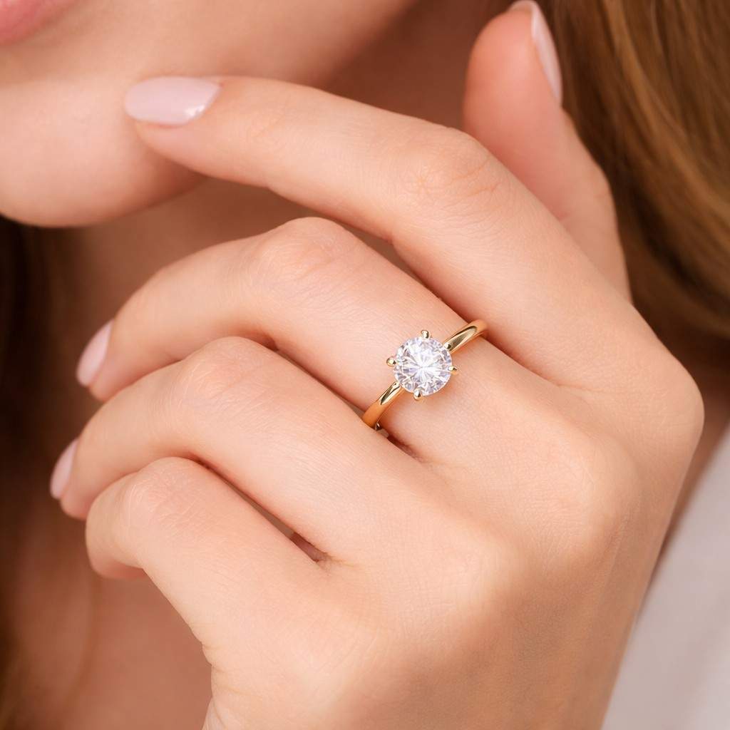 2.50 CT Round Cut Lab Grown Diamond Solitaire Engagement Ring