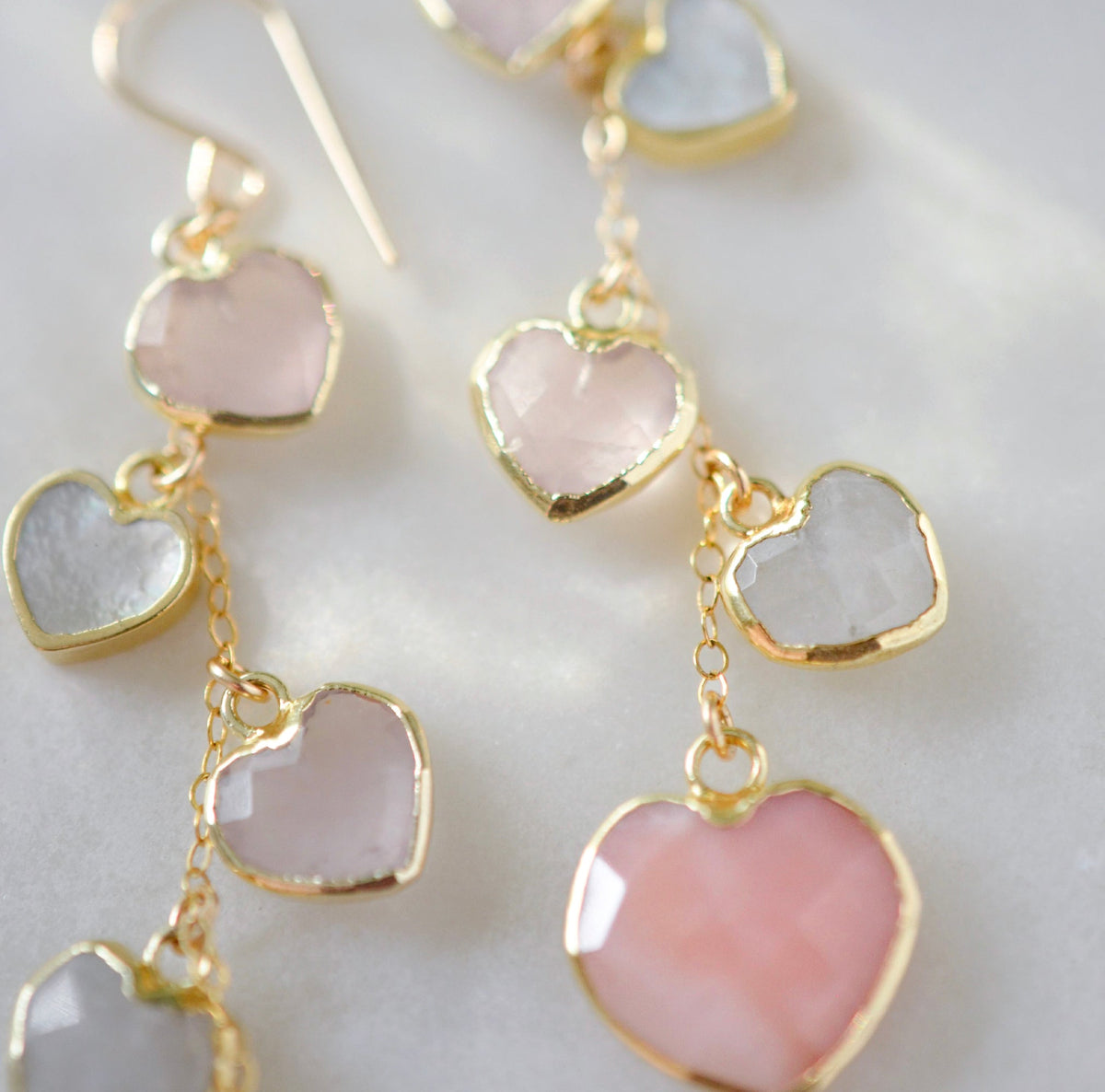 Juliet Earrings: Pink Hearts