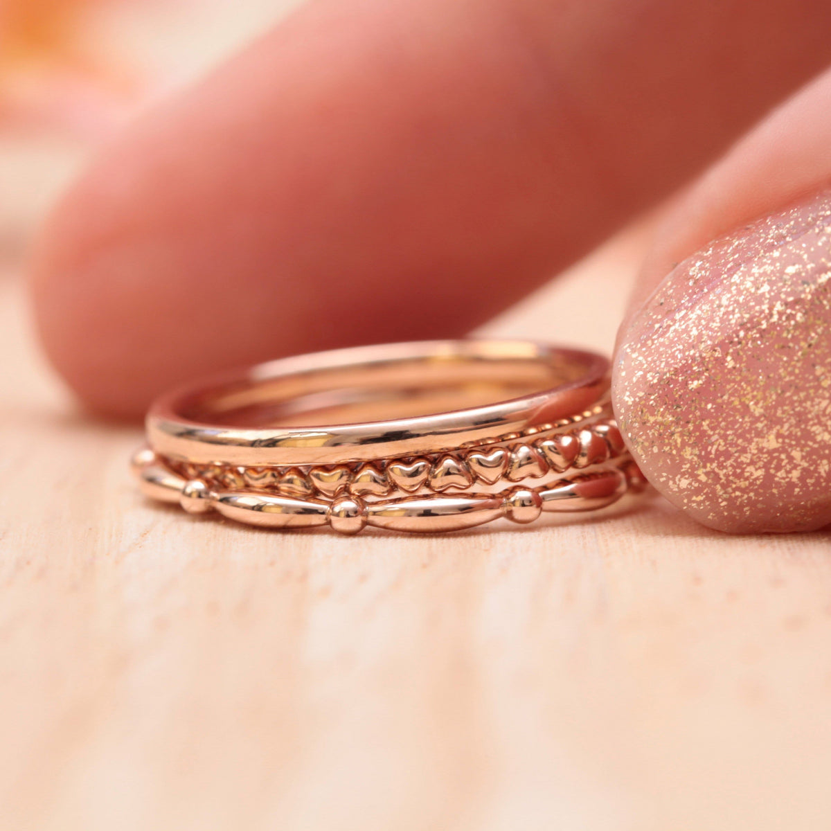 14k gold stacking wedding ring