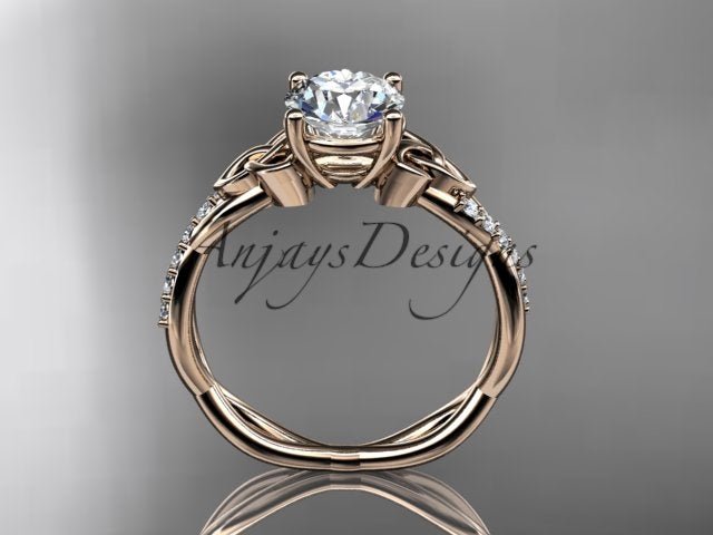 1 Carat Lab Grown Diamond Engagement Ring Celtic Round Brilliant CVD Diamond Triquetra Ring
