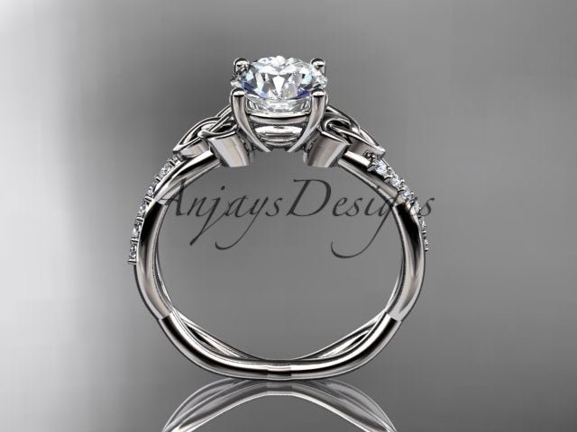 1 Carat Lab Grown Diamond Engagement Ring Celtic Round Brilliant CVD Diamond Triquetra Ring