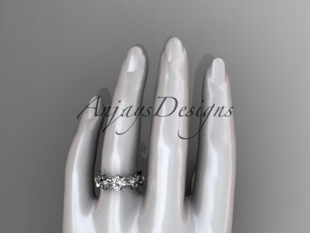 Nature Inspired 1 Carat Lab Grown Diamond Engagement Ring Round Brilliant CVD Diamond Ring