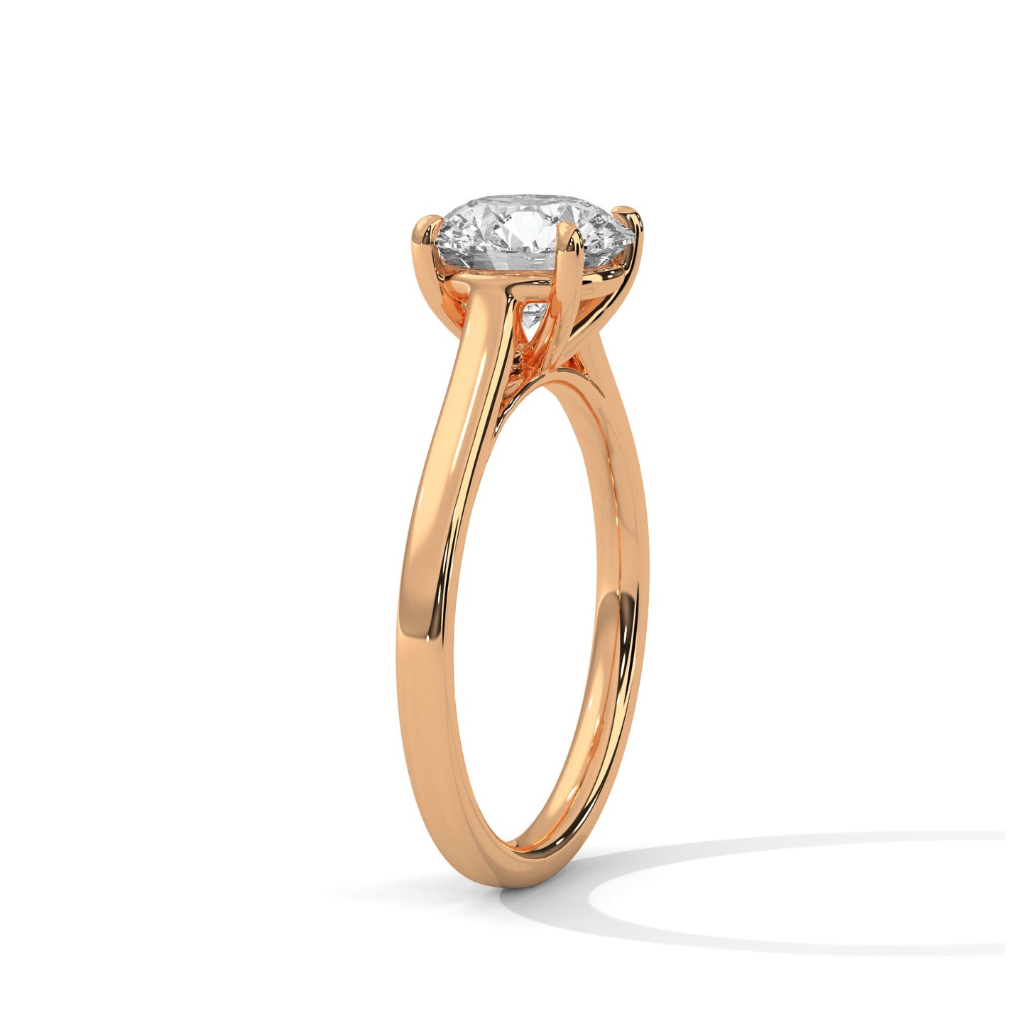 1 Carat Round Cut Lab Grown Diamond Solitaire Engagement Ring