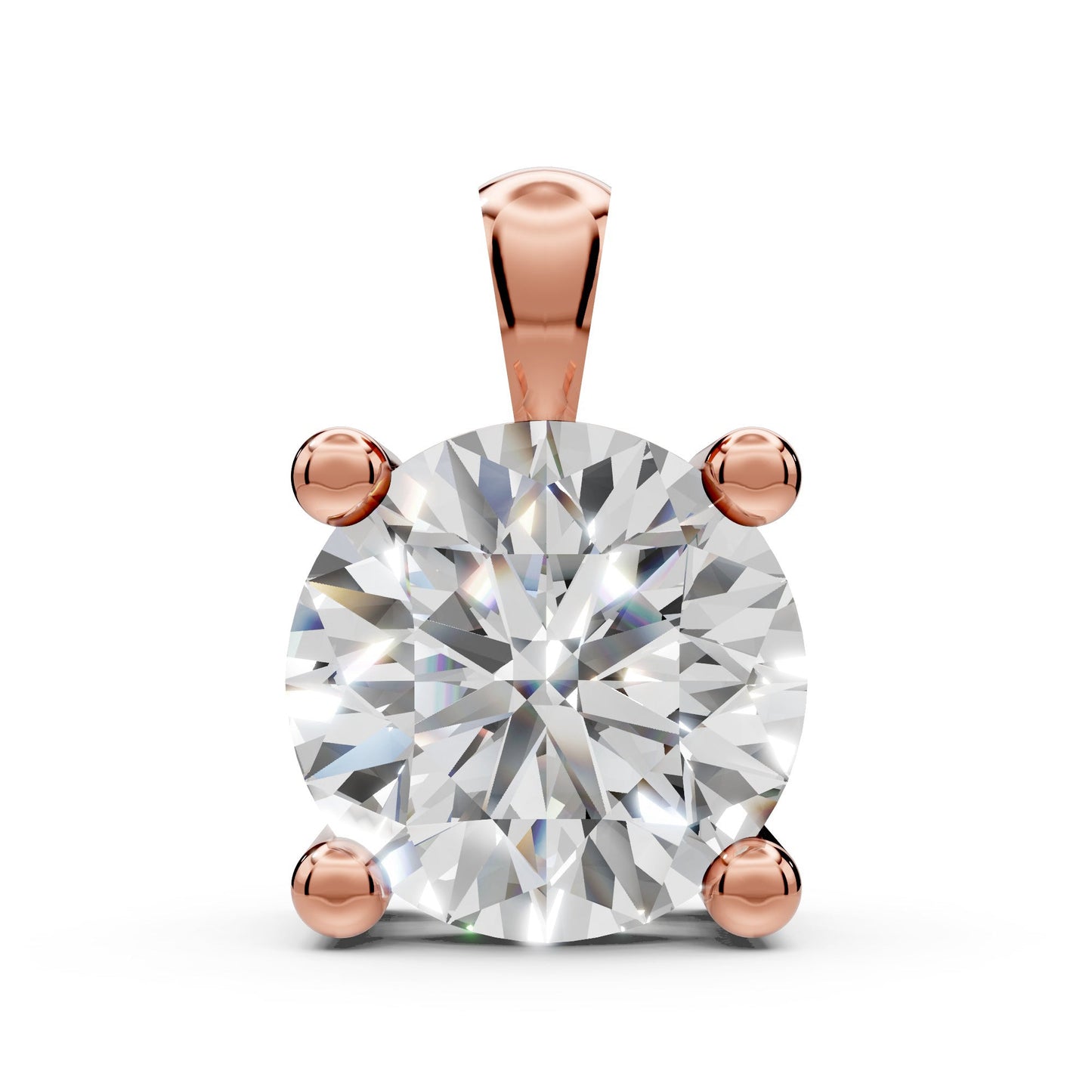 Lab Diamond Solitaire Pendant Round Cut Lab Grown Diamond Bridesmaid Pendant Solid 14K Gold Diamond Pendant Gift For Her