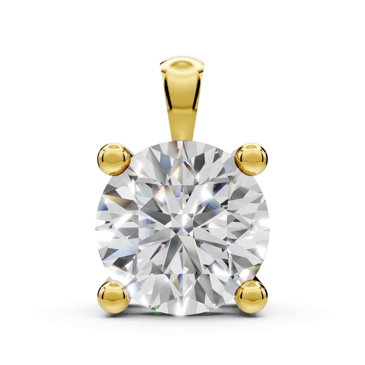 Lab Diamond Solitaire Pendant Round Cut Lab Grown Diamond Bridesmaid Pendant Solid 14K Gold Diamond Pendant Gift For Her