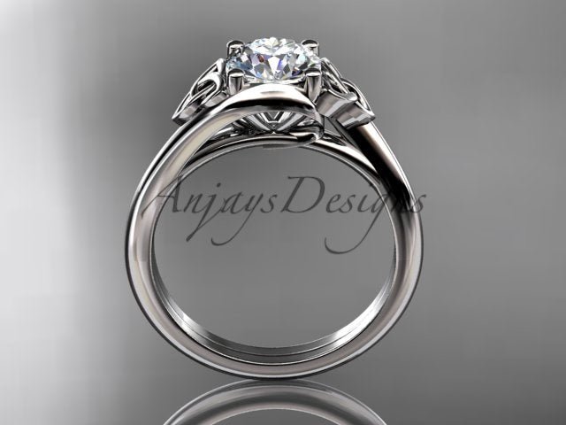 1 Carat Round Diamond Engagement Ring Celtic Wedding Ring Dainty