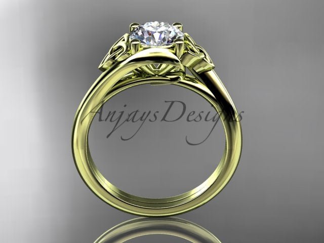 1 Carat Round Diamond Engagement Ring Celtic Wedding Ring Dainty
