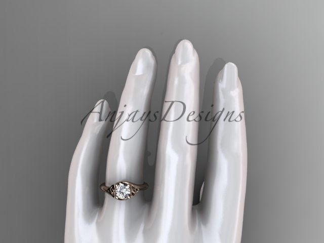 1 Carat Round Diamond Engagement Ring Celtic Wedding Ring Dainty