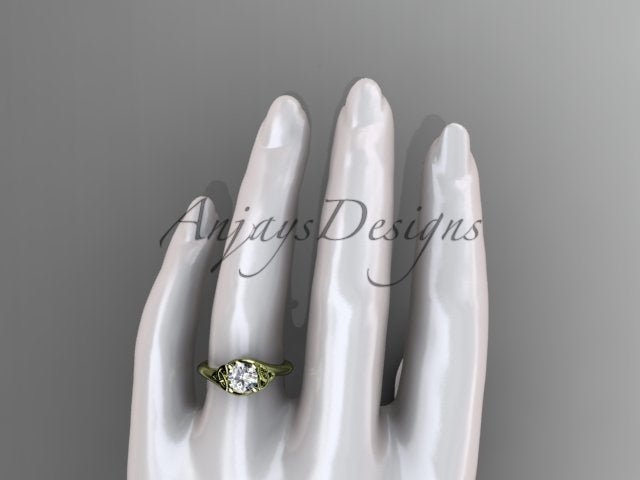 1 Carat Round Diamond Engagement Ring Celtic Wedding Ring Dainty