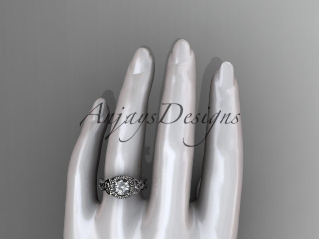 Celtic Halo Engagement Ring 1 Carat Round D VS1 Clarity IGI Certified Lab Grown Diamond Trinity Knot Wedding Ring