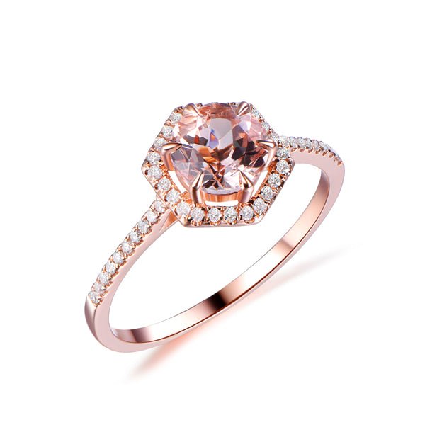 Custom Round Moonstone Diamond Halo Ring