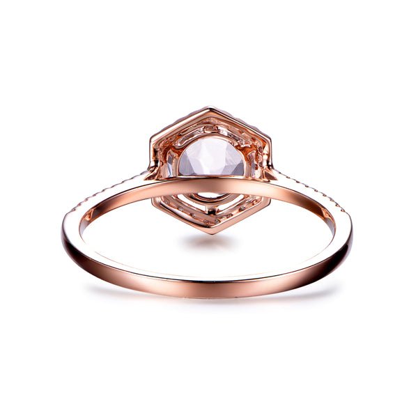 Custom Round Moonstone Diamond Halo Ring