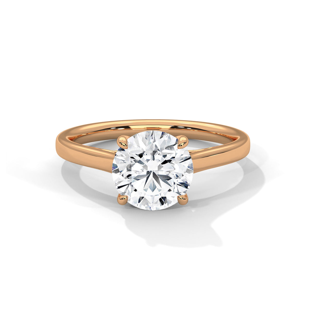 1 Carat Round Cut Lab Grown Diamond Solitaire Engagement Ring