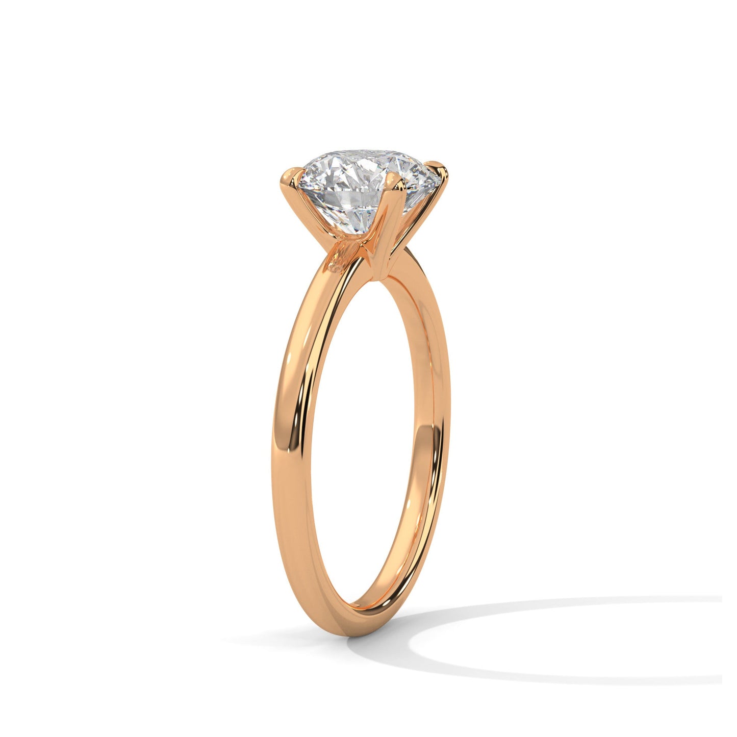 2 Carat Solitaire Engagement Ring Round Lab Grown Diamond Ring Minimalist IGI Certified 4 Prong