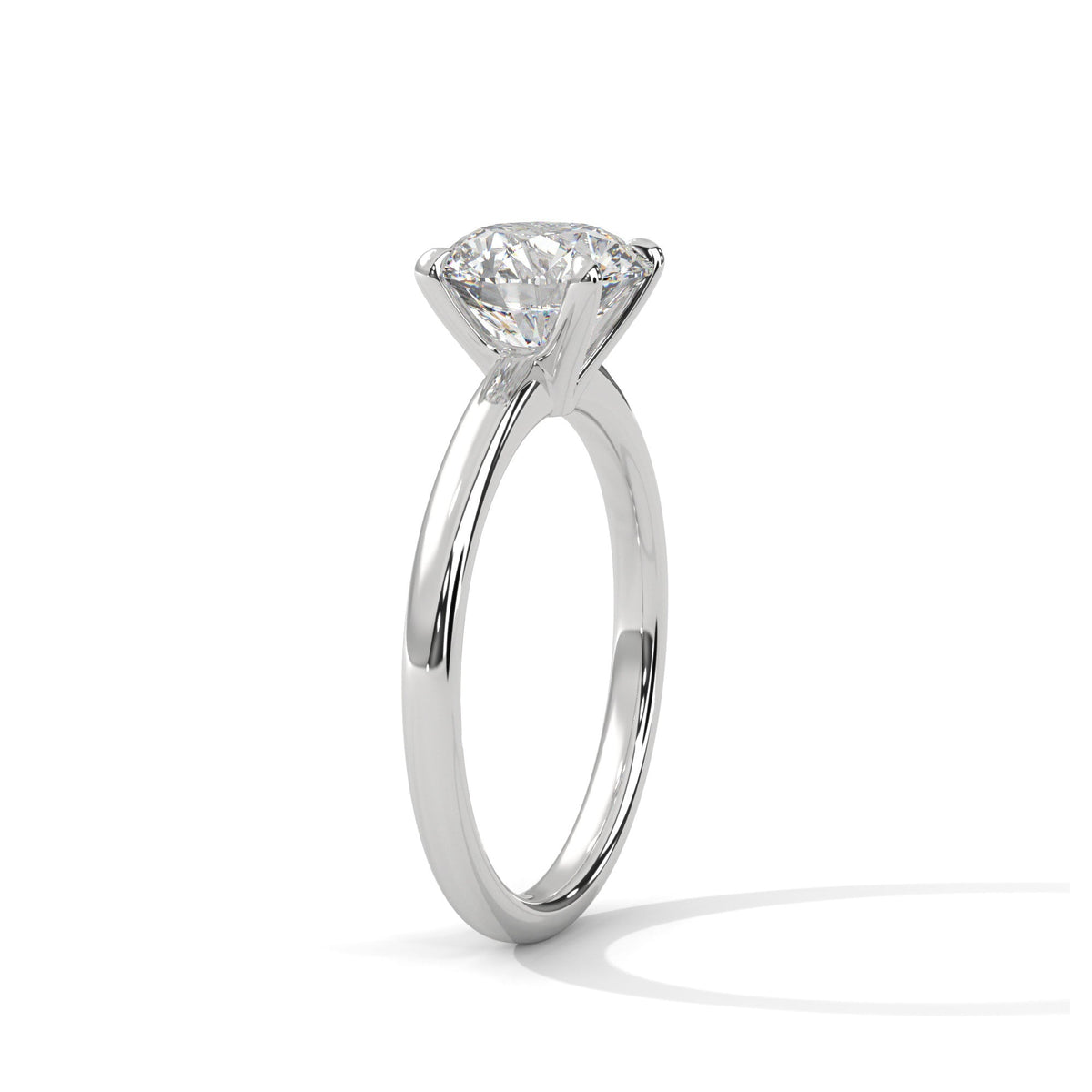 2 Carat Solitaire Engagement Ring Round Lab Grown Diamond Ring Minimalist IGI Certified 4 Prong